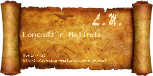 Loncsár Melinda névjegykártya