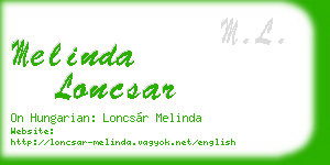 melinda loncsar business card