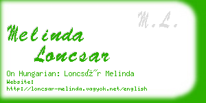 melinda loncsar business card